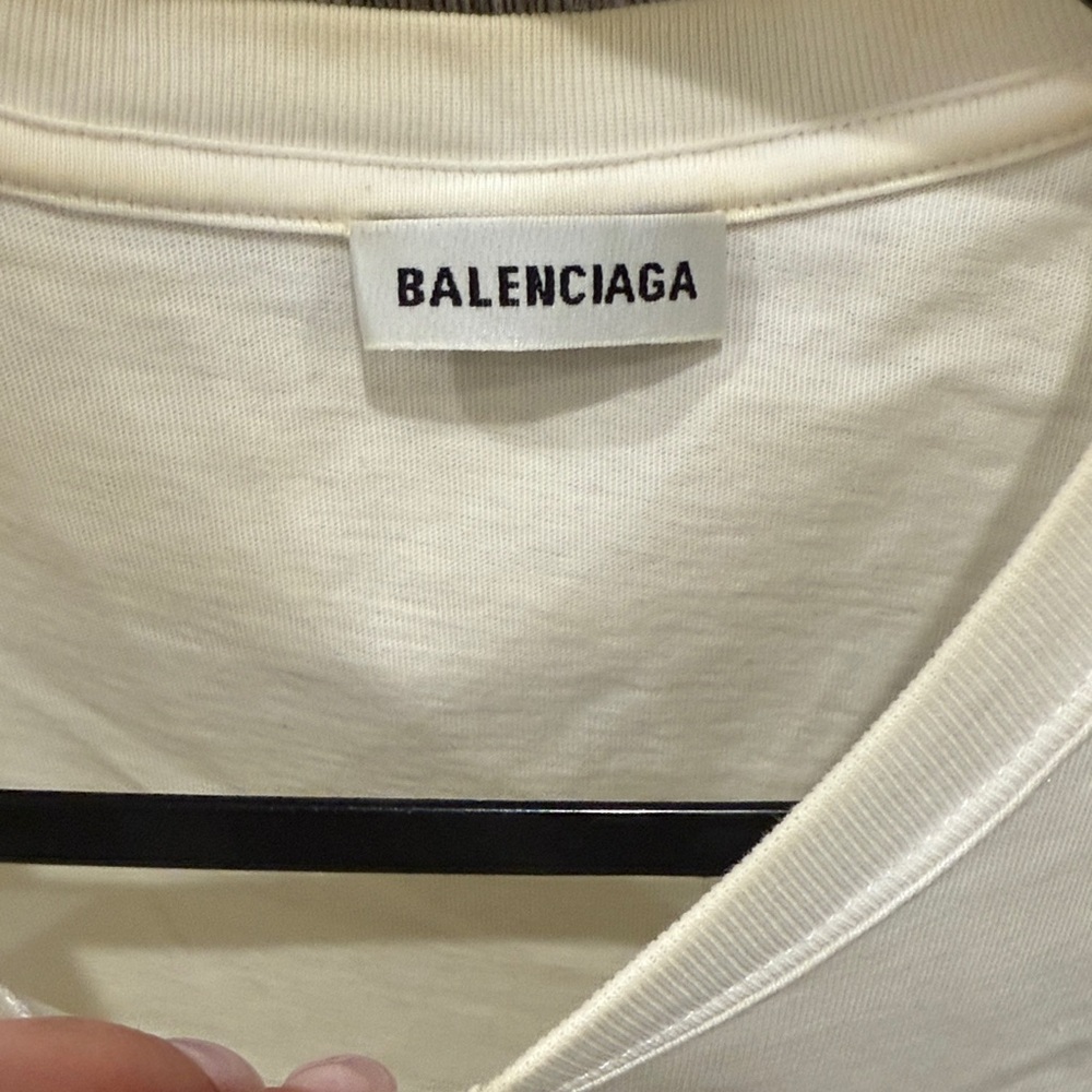 Balenciaga Ivory Logo Tee “Authentic” - Picture 2 of 5